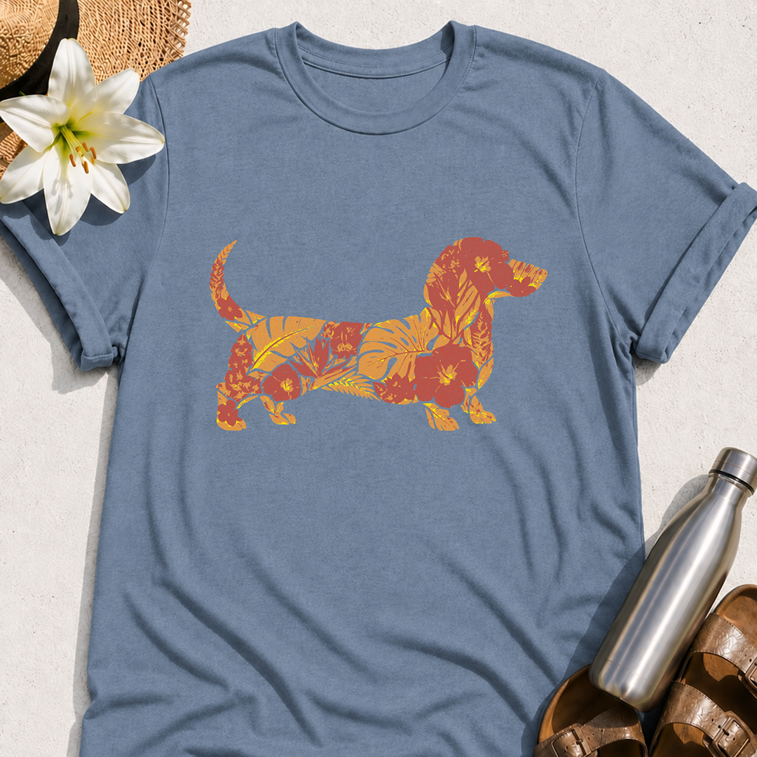 Floral Dachshund T-Shirt