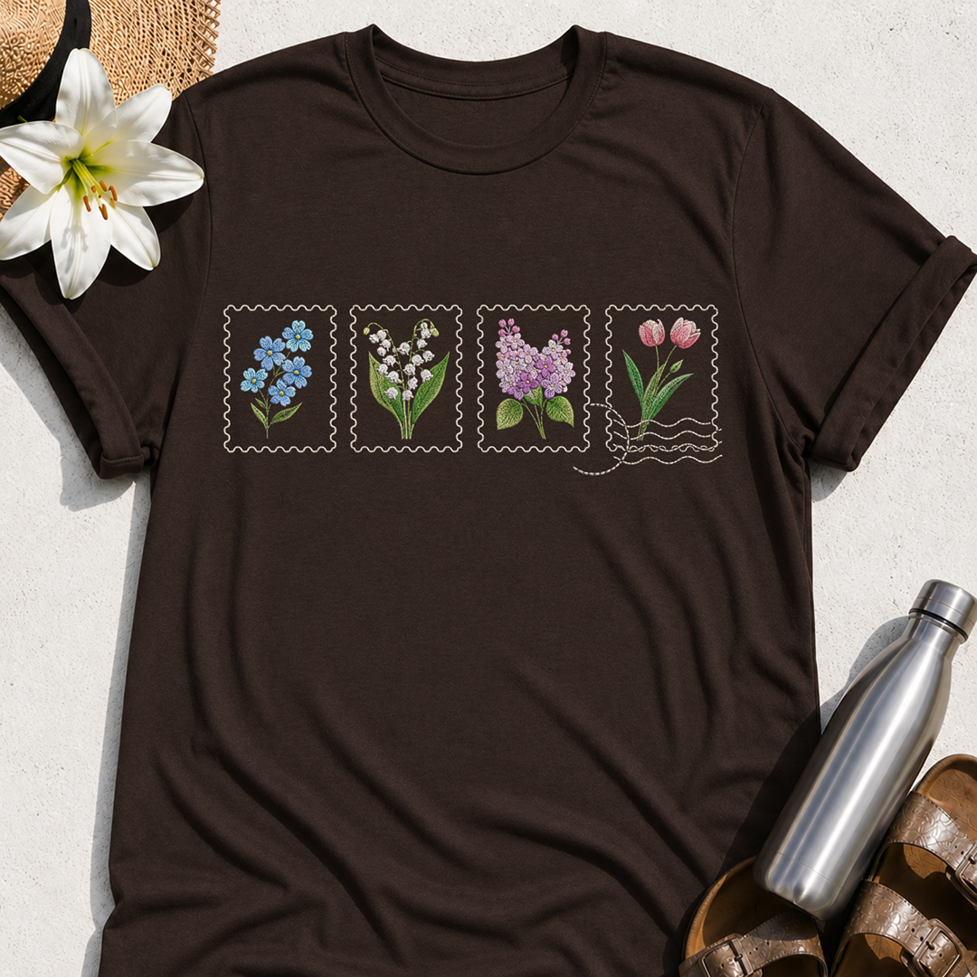Faux Stitch Floral T-Shirt