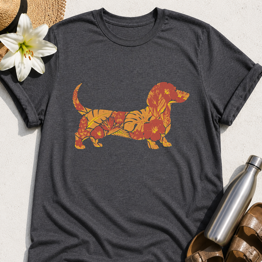 Floral Dachshund T-Shirt