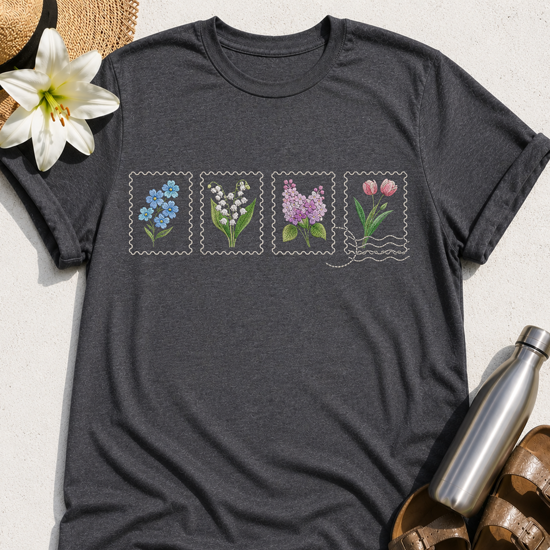 Faux Stitch Floral T-Shirt