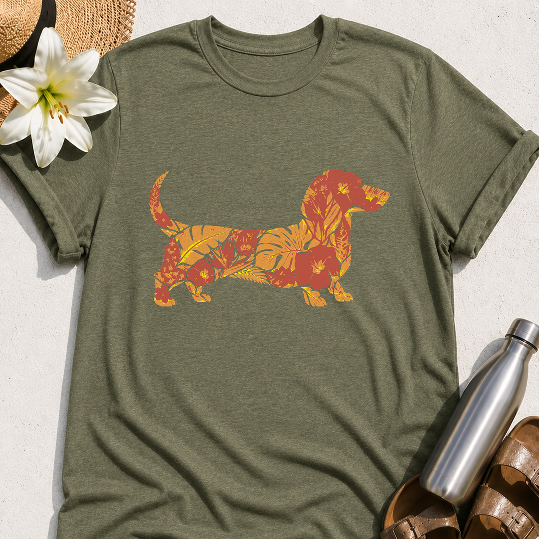 Floral Dachshund T-Shirt