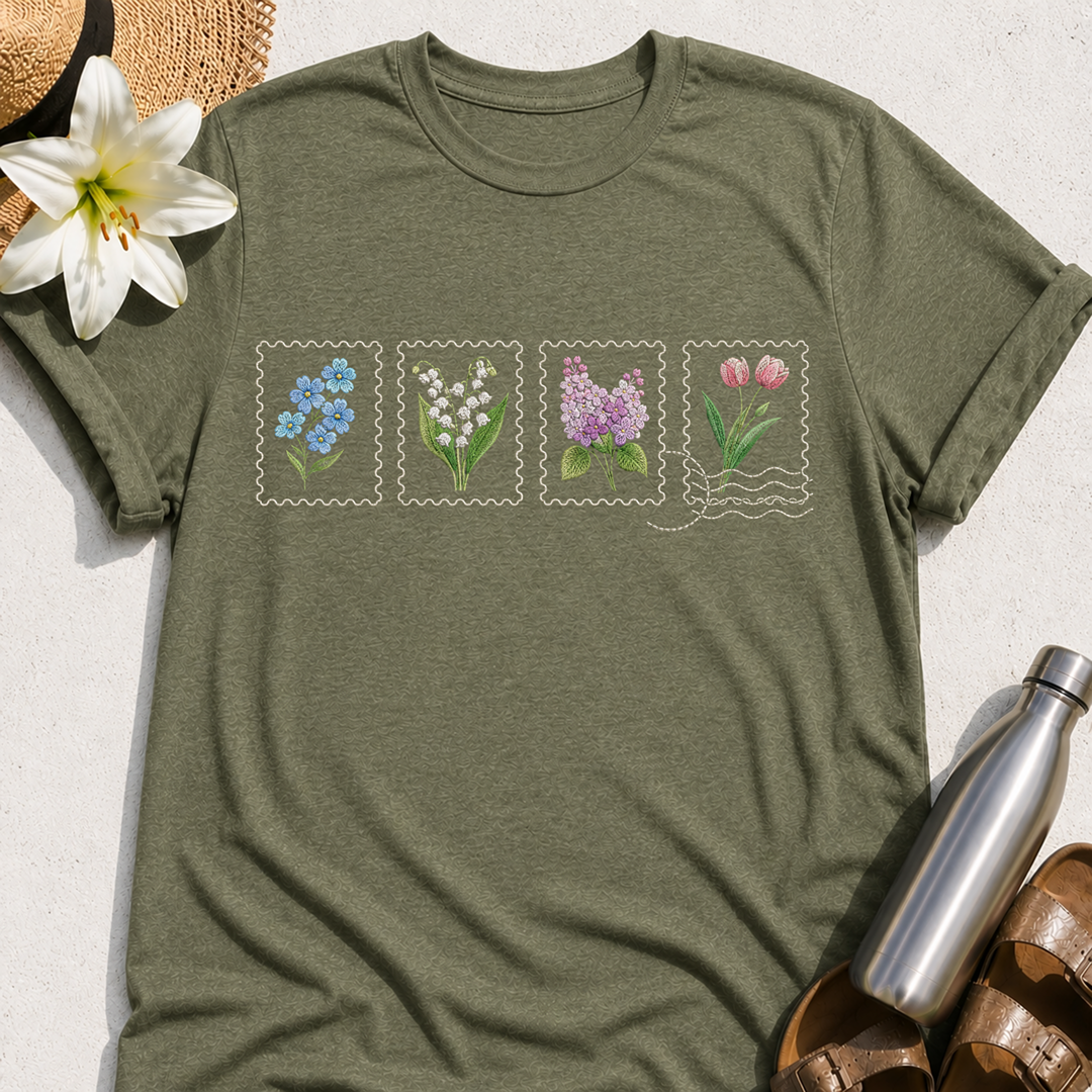Faux Stitch Floral T-Shirt