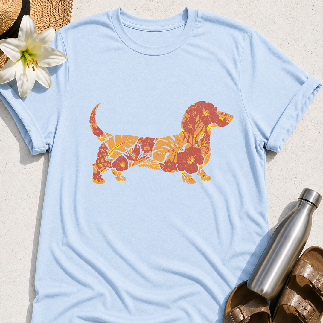 Floral Dachshund T-Shirt