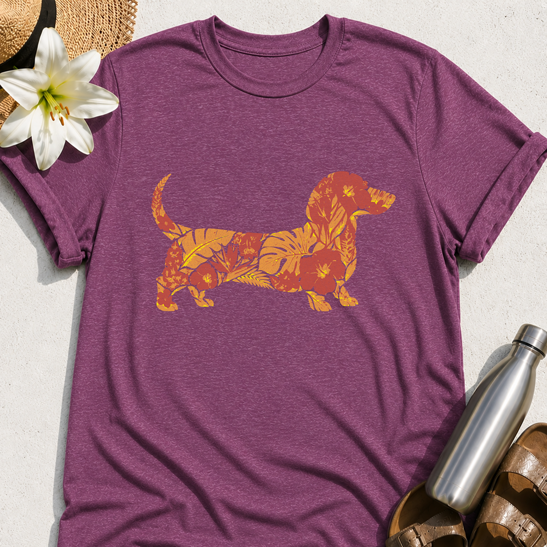 Floral Dachshund T-Shirt
