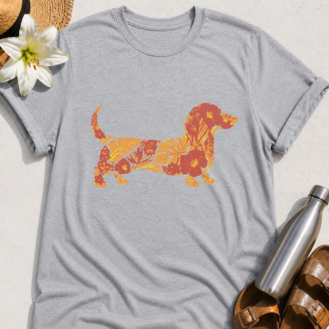Floral Dachshund T-Shirt