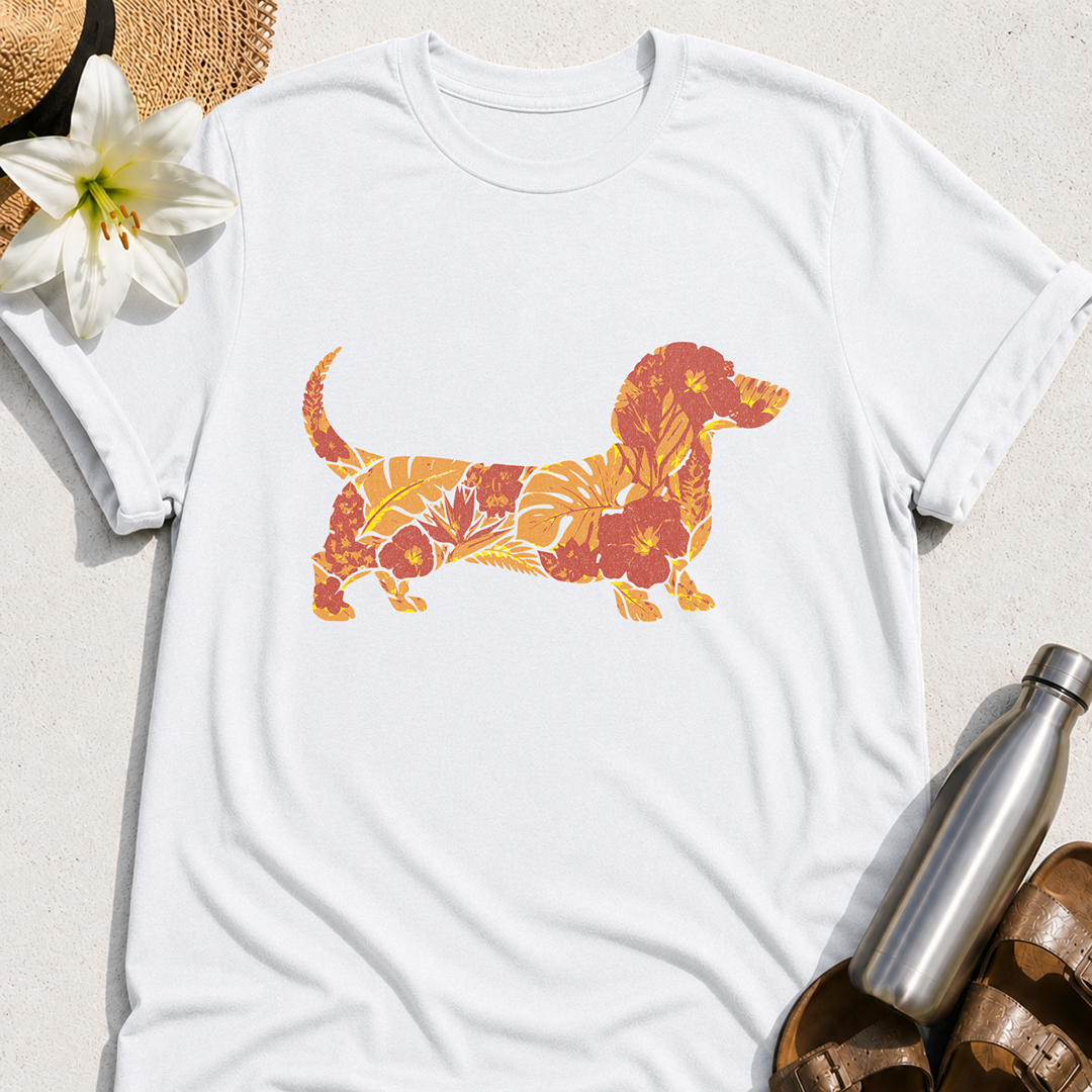 Floral Dachshund T-Shirt